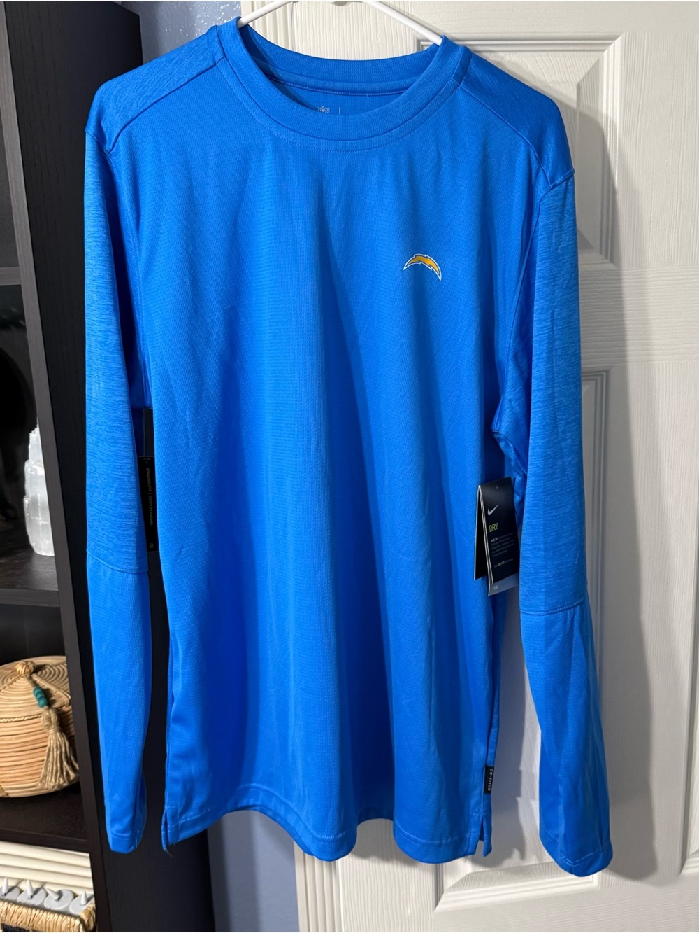 Nike Men’s Long Sleeve Chargers Dri-FIT Performance Shirt - Blue